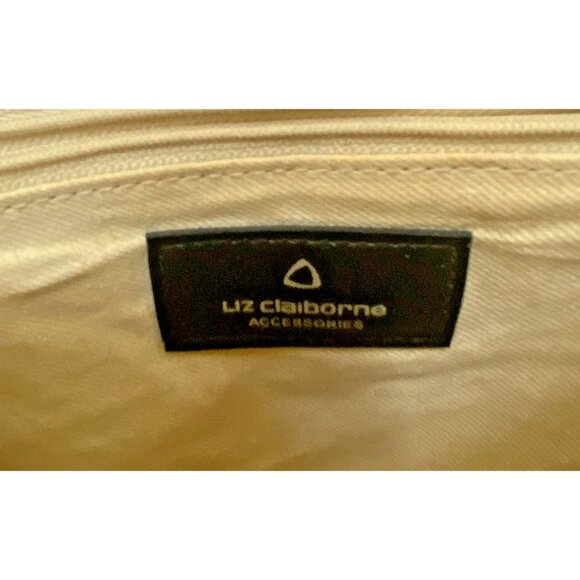 Liz Claiborne White Zipper Closure Handbag 2 Shoulder Strap Built In Wallet READ - Picture 15 of 16